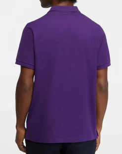Polo Regular Fit manches courtes uni piqué violet