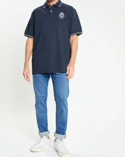 Polo Regular Fit piqué Blason bleu