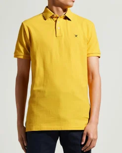 Polo Regular Fit uni piqué jaune