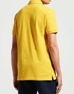 Polo Regular Fit uni piqué jaune