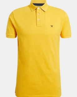 Polo Regular Fit uni piqué jaune