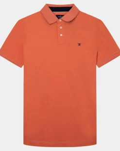 Polo Regular Fit uni piqué orange moyen