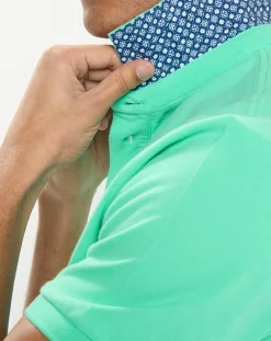 Polo Regular Fit uni piqué vert clair