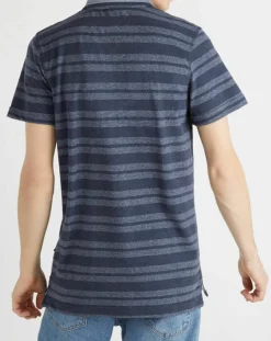 Polo Remember When rayures bleu foncé/bleu gris