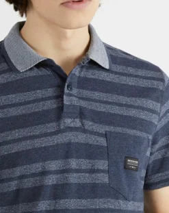 Polo Remember When rayures bleu foncé/bleu gris