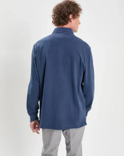 Polo Slim Fit en Jersey Rugby bleu