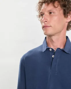 Polo Slim Fit en Jersey Rugby bleu