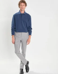 Polo Slim Fit en Jersey Rugby bleu