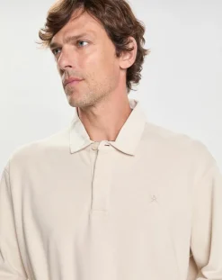Polo Slim Fit en Jersey Rugby écru