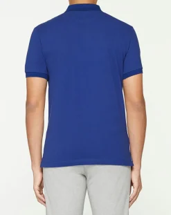 Polo Slim Fit uni bleu