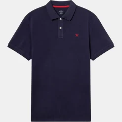 Polo Slim Fit uni Piqué bleu marine