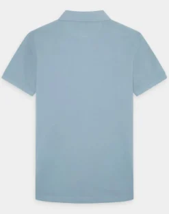 Polo Slim Fit uni Piqué bleu ciel