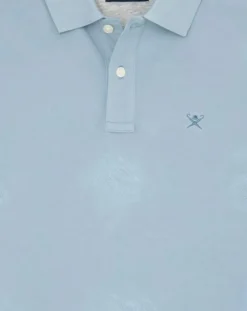 Polo Slim Fit uni Piqué bleu ciel