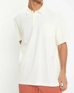 Polo Slim Fit uni éponge écru