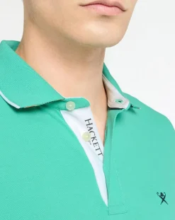 Polo Slim Fit vert moyen