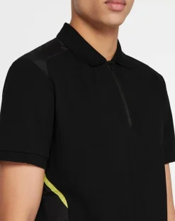 Polo Slim Fit zippé Aston Martin Racing body bisoter noir