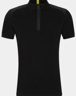 Polo Slim Fit zippé Aston Martin Racing body bisoter noir