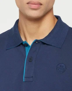 Polo Stretch Piqué bleu marine