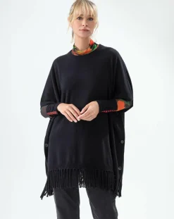 Poncho 100% Laine Claire noir