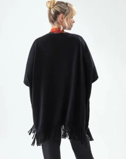 Poncho 100% Laine Claire noir