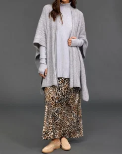 Poncho en Laine & Cachemire Roca gris