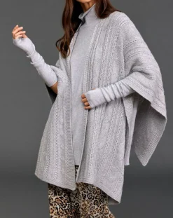 Poncho en Laine & Cachemire Roca gris