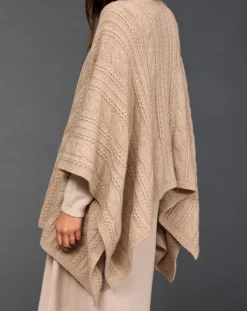 Poncho en Laine & Cachemire Roca sable