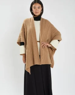 Poncho en Laine & Cachemire Roca camel