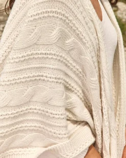 Poncho en Laine & Cachemire Roca crème