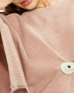 Poncho en Laine mélangée Store rose antique