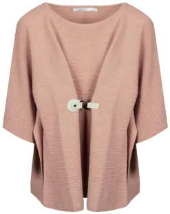 Poncho en Laine mélangée Store rose antique