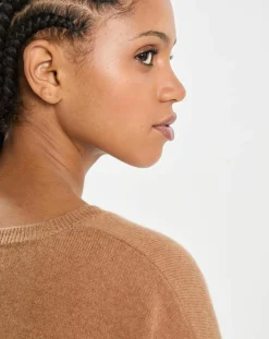 Poncho large 100% Cachemire col rond Alizée mocha