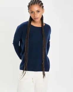 Poncho large 100% Cachemire col rond Alizée nuit