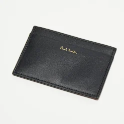 Porte-cartes en Cuir Signature Stripe noir/multicolore - 10x6.7 cm