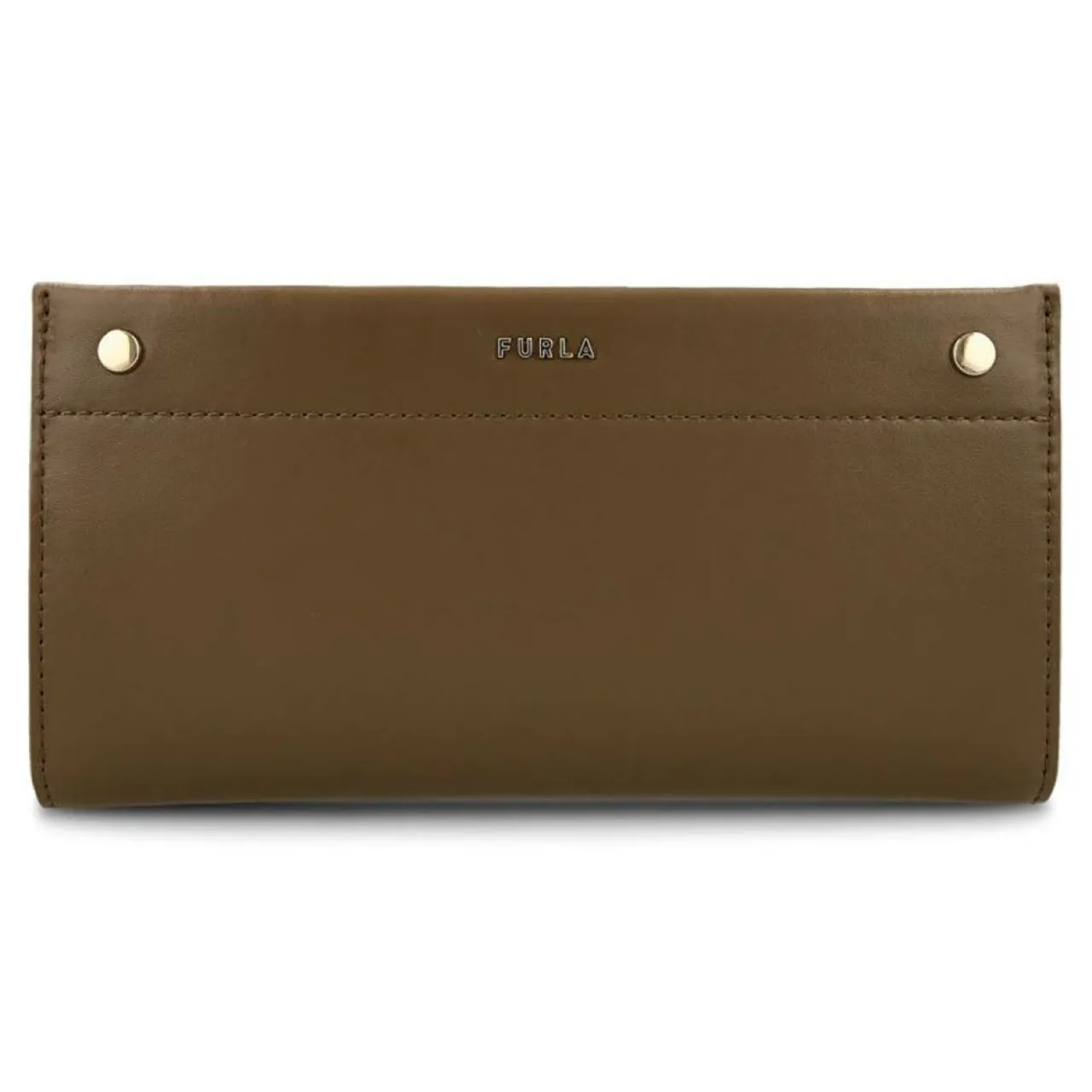 Portefeuille en Cuir Continental Lady M marron 18.5x9.5 cm