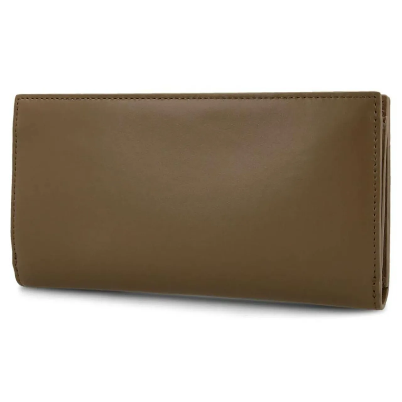 Portefeuille en Cuir Continental Lady M marron 18.5x9.5 cm