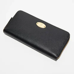 Portefeuille en Cuir Mulberry Plaque noir - 9.5x19 cm