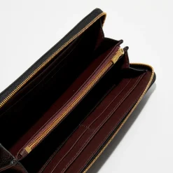 Portefeuille en Cuir Mulberry Plaque noir - 9.5x19 cm