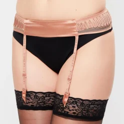 Porte-jarretelles en Soie mélangée Zigzag Soutache crème