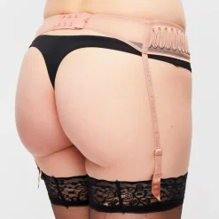 Porte-jarretelles en Soie mélangée Zigzag Soutache crème