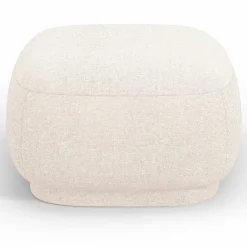 Pouf Linden Chenille beige clair - 65x65x39 cm