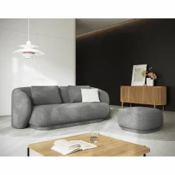 Pouf Linden Chenille gris foncé - 65x65x39 cm