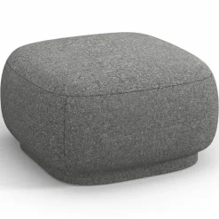 Pouf Linden Chenille gris foncé - 65x65x39 cm