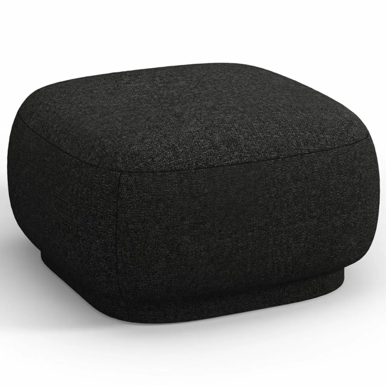 Pouf Linden Chenille noir - 65x65x39 cm