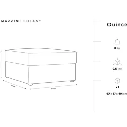 Pouf Quince gris foncé - 64x64x37 cm