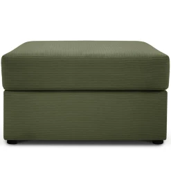 Pouf Quince Velours côtelé vert - 64x64x37 cm