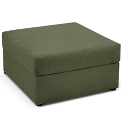 Pouf Quince Velours côtelé vert - 64x64x37 cm