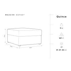 Pouf Quince Velours côtelé vert - 64x64x37 cm