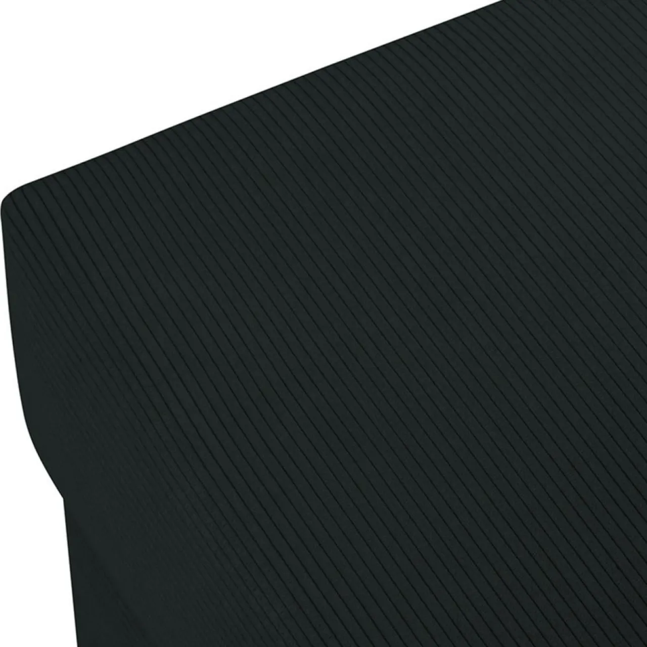 Pouf Quince Velours côtelé noir - 64x64x37 cm