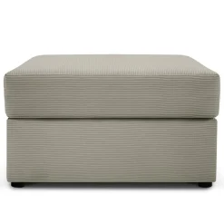 Pouf Quince Velours côtelé gris clair - 64x64x37 cm